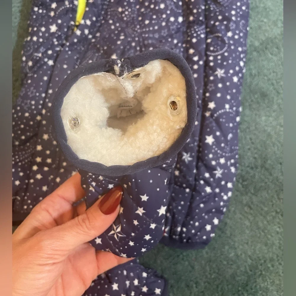EGG New York fur lined Stars & Moons Zip Up Snowsuit Sz 3M​​​​